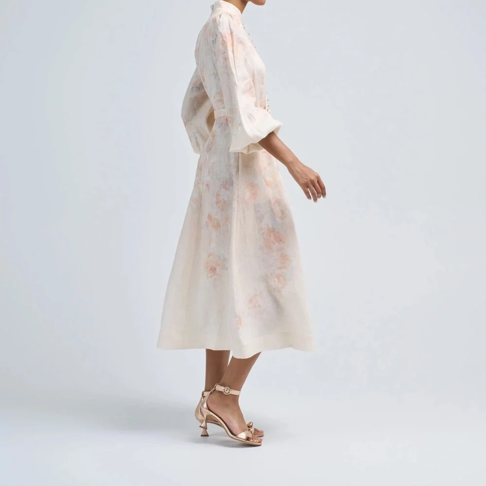 Zimmermann Crush buttoned midi Floral Long Sleeve Dress. Size 1. New with tags - Picture 3 of 13